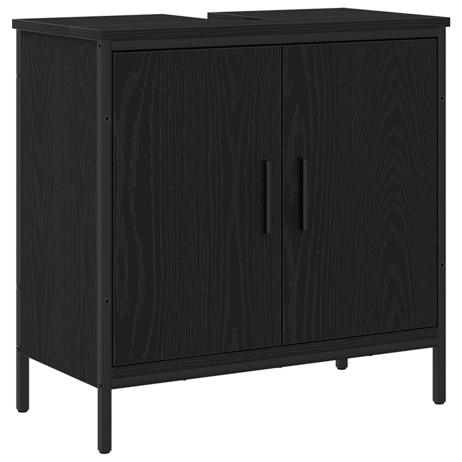 Ensemble de mobilier de salle de bain 3 pc Noir 80 x 30 x 60 cm