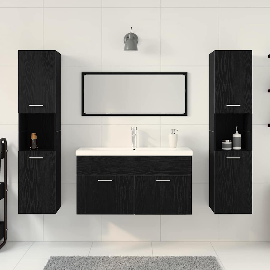 Ensemble de mobilier de salle de bain 4 pc Chêne noir