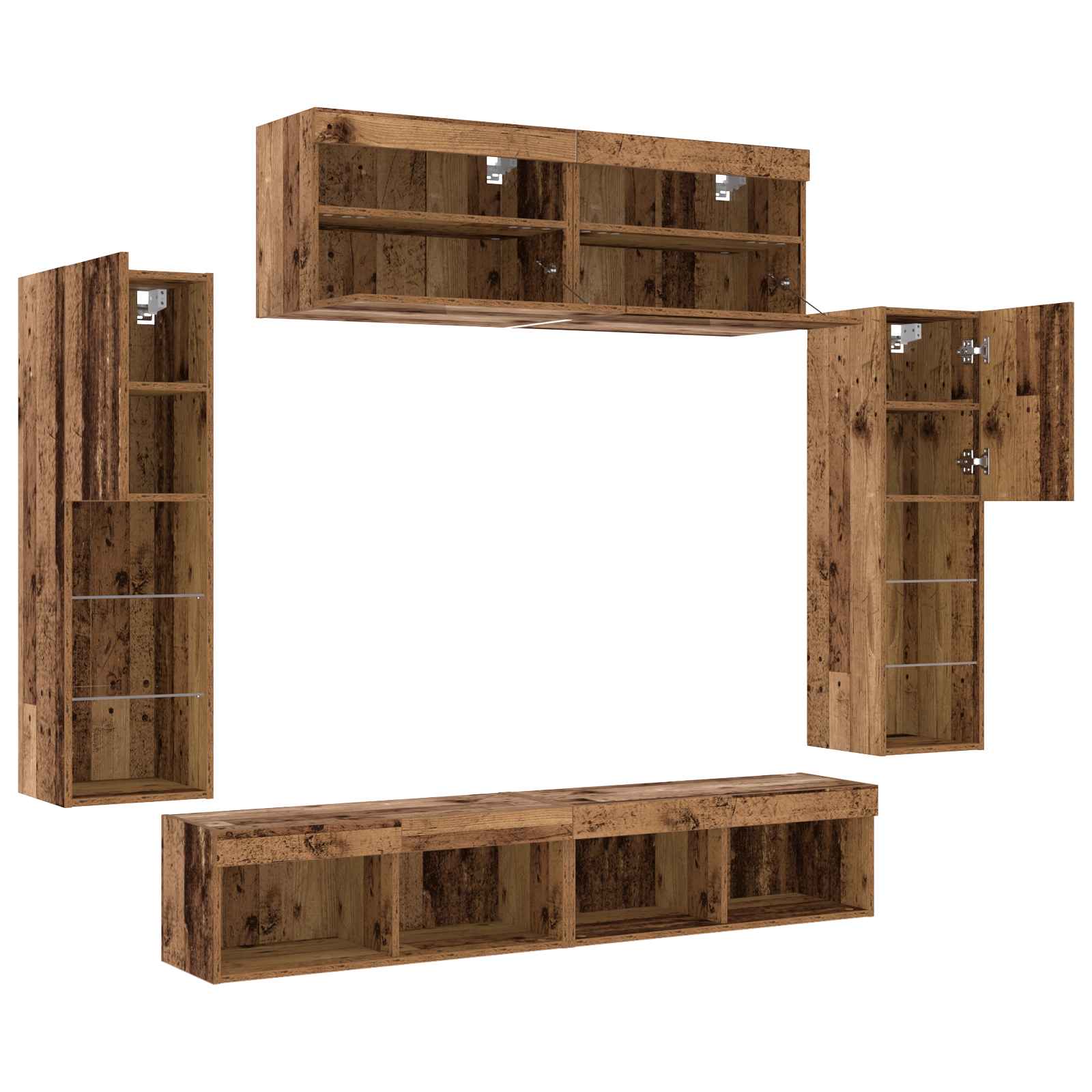 Ensemble meuble TV 6 pcs Bois ancien Bois d'ingénierie - XIOS