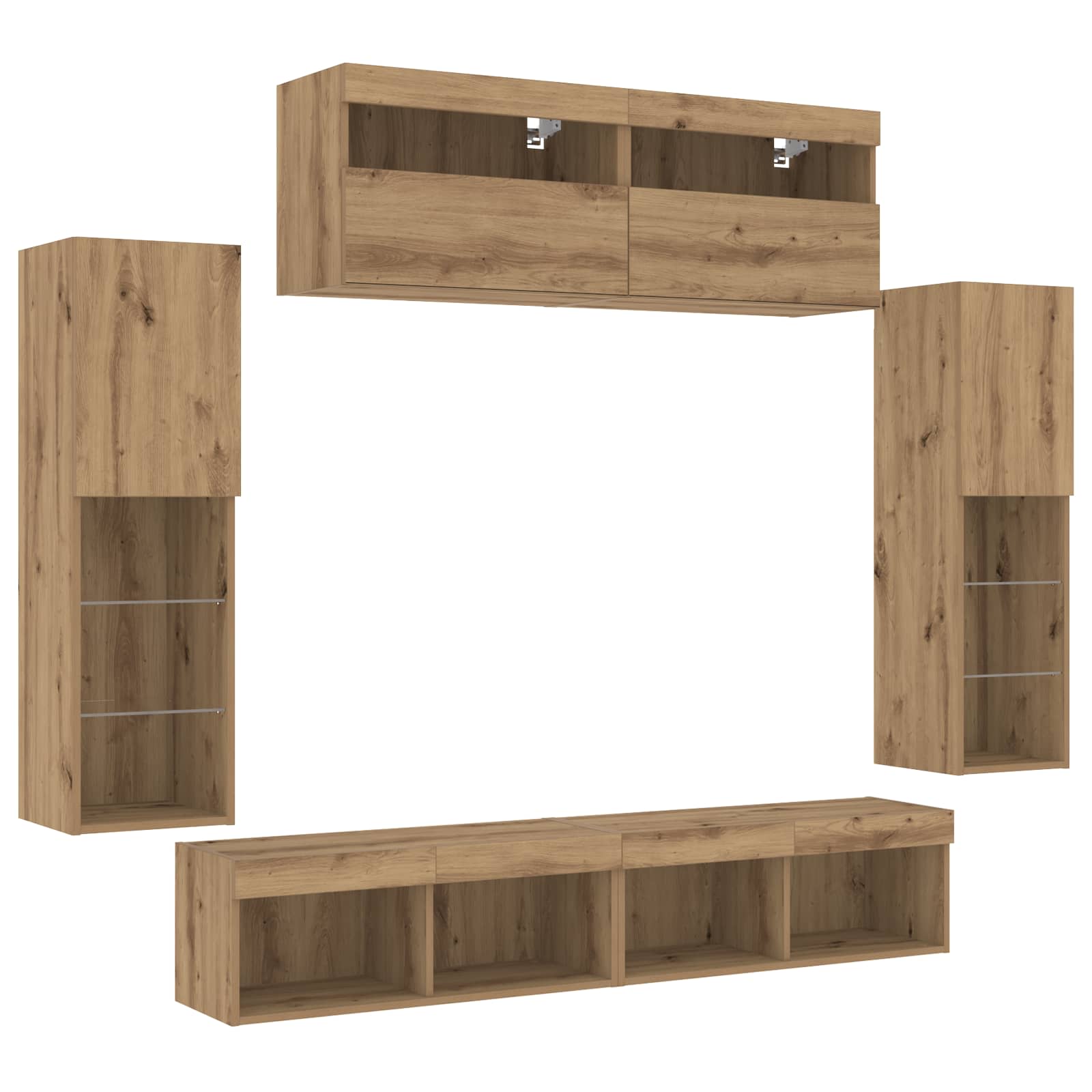 Ensemble meuble TV 6 pcs chêne artisanal Bois d'ingénierie - XIOS