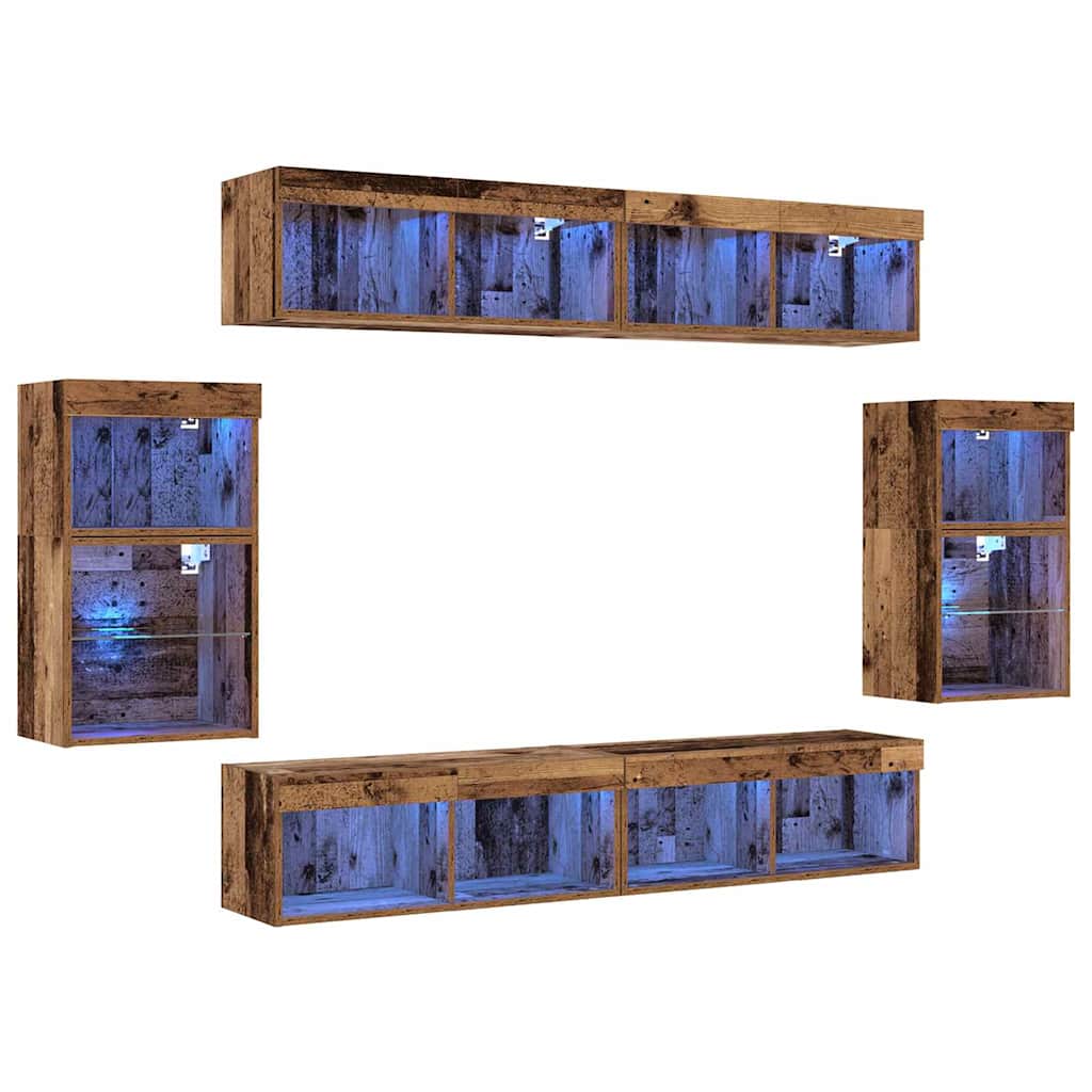 Centre de divertissement 8 pcs Bois ancien 40 x 28.5 x 40 cm - XIOS