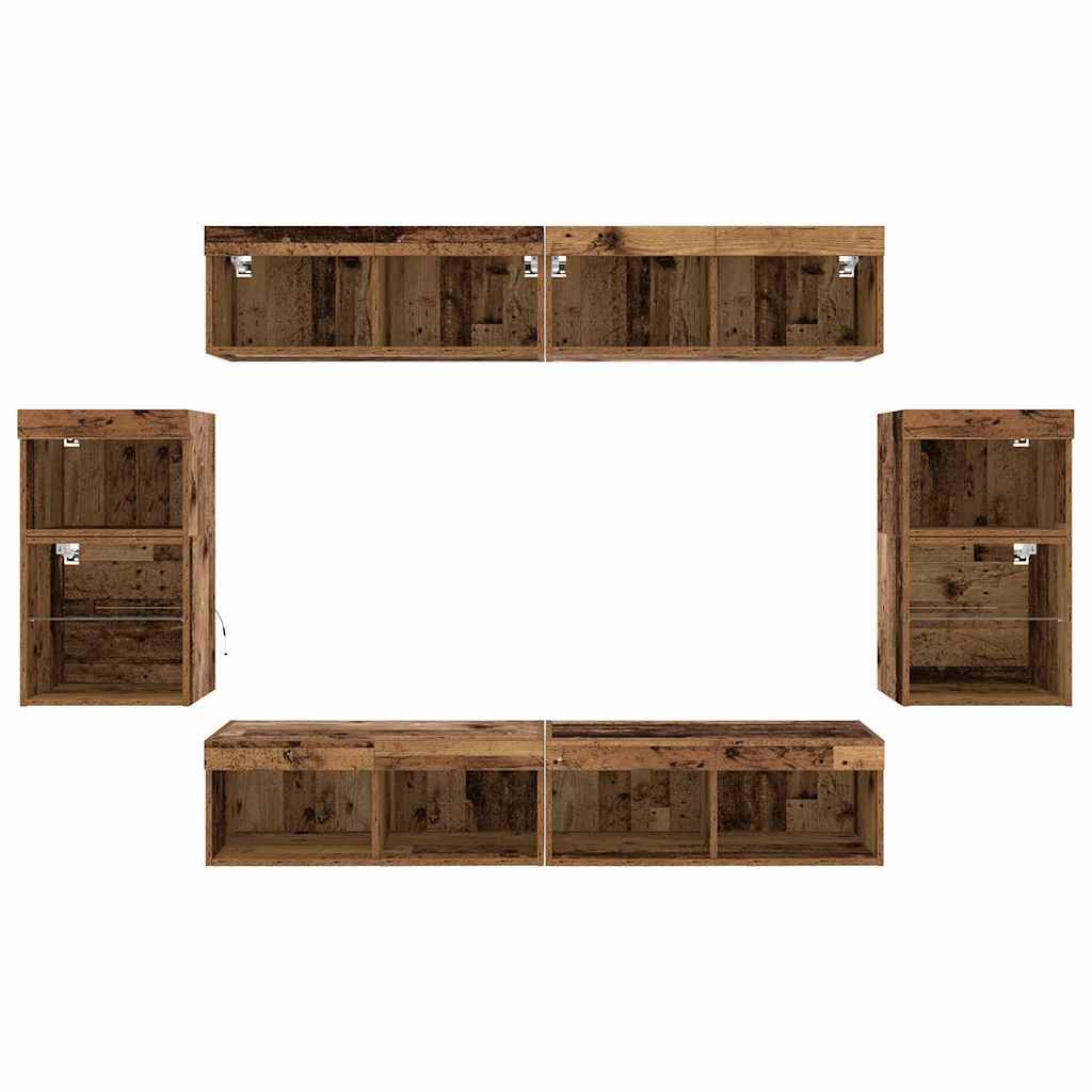 Centre de divertissement 8 pcs Bois ancien 40 x 28.5 x 40 cm - XIOS