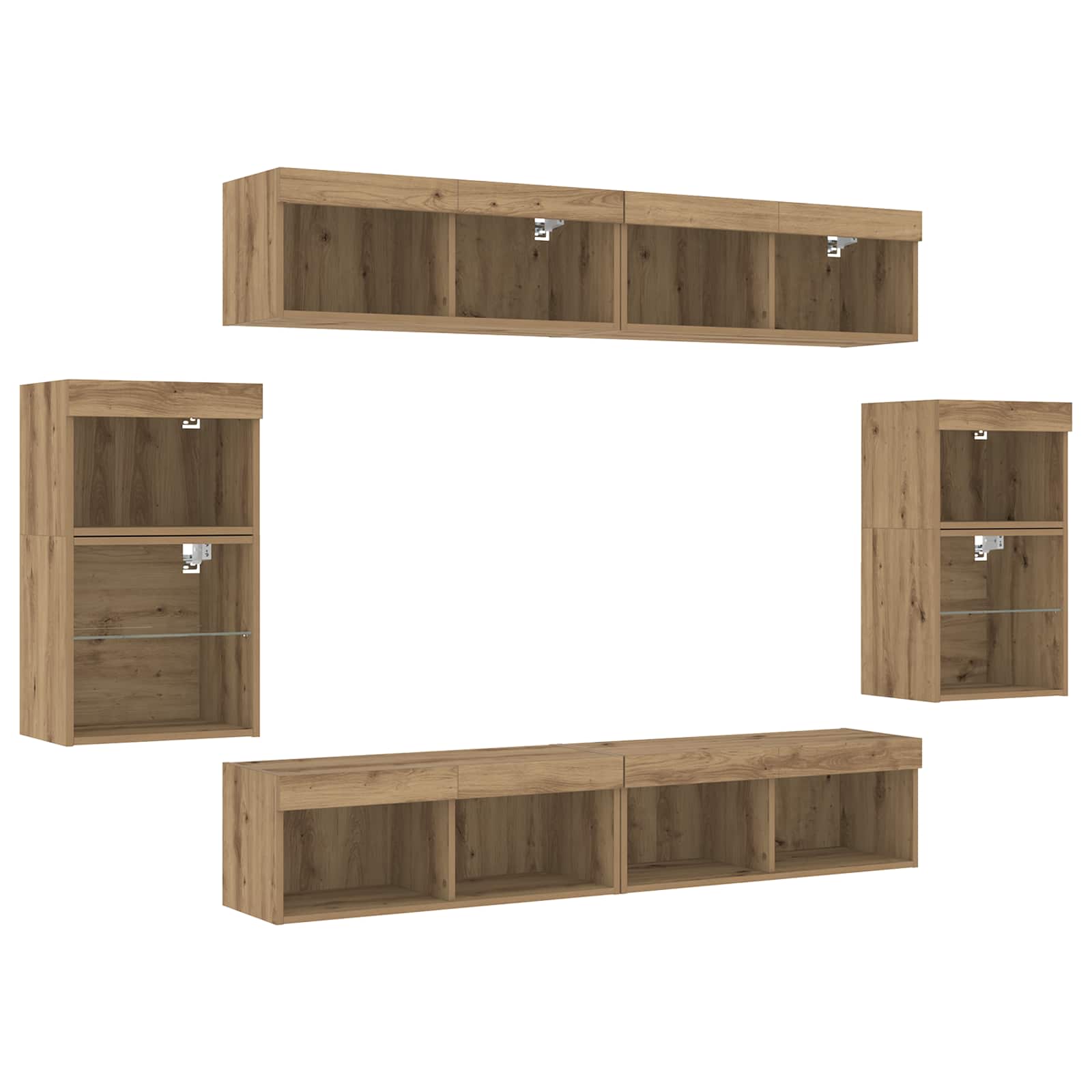 Ensemble meuble TV 8 pcs chêne artisanal Bois d'ingénierie - XIOS