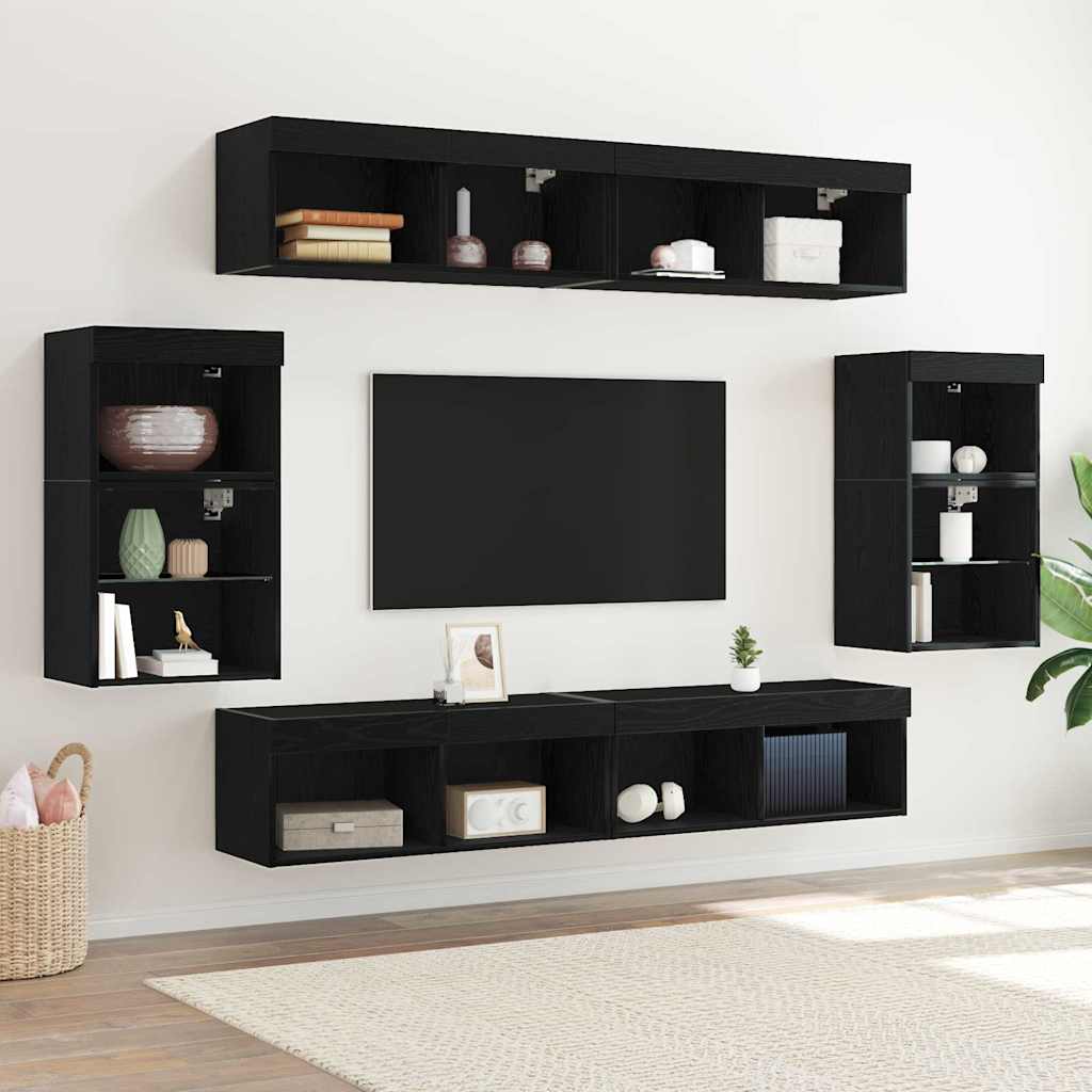 Ensemble meuble TV 8 pcs Chêne noir Bois d'ingénierie - XIOS