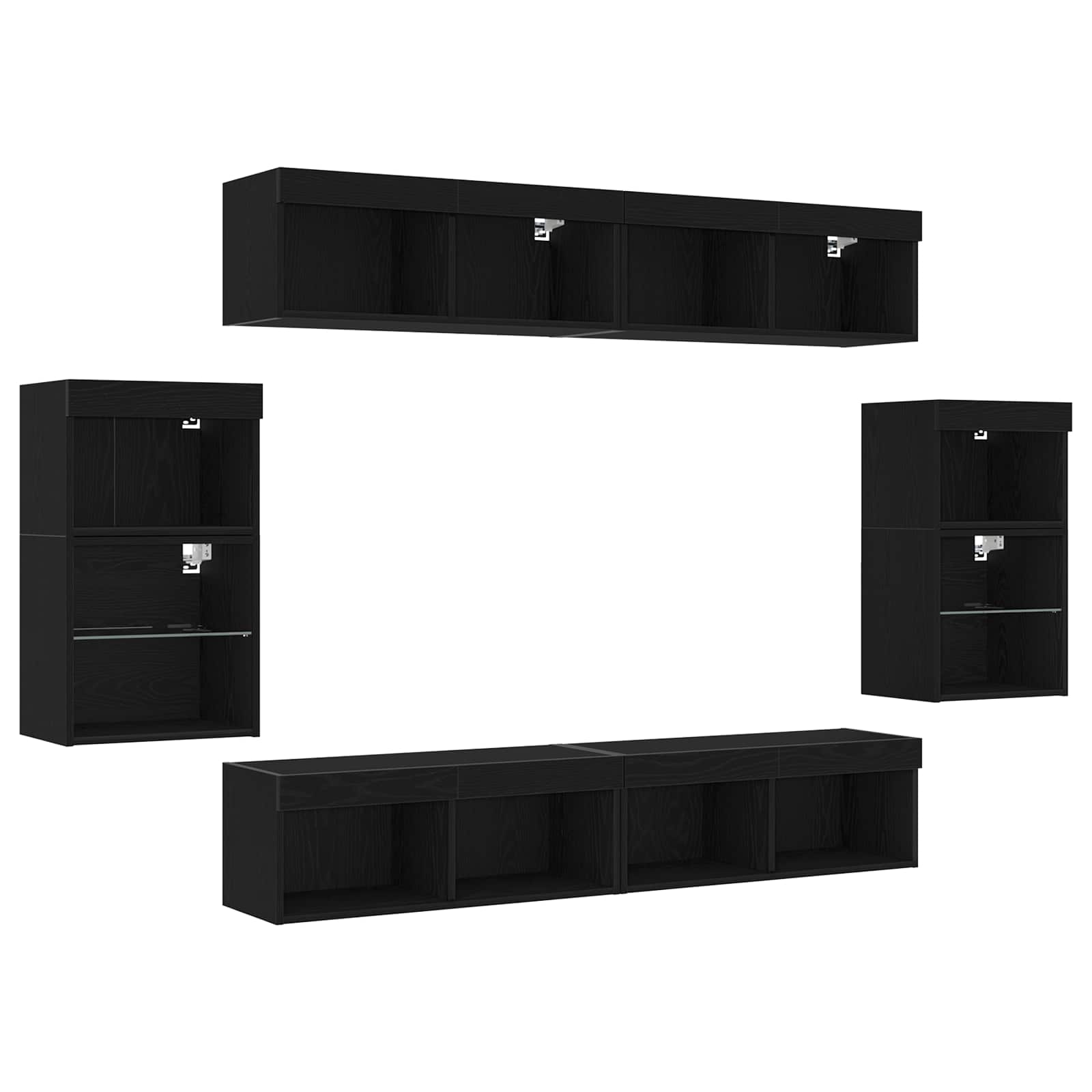 Ensemble meuble TV 8 pcs Chêne noir Bois d'ingénierie - XIOS