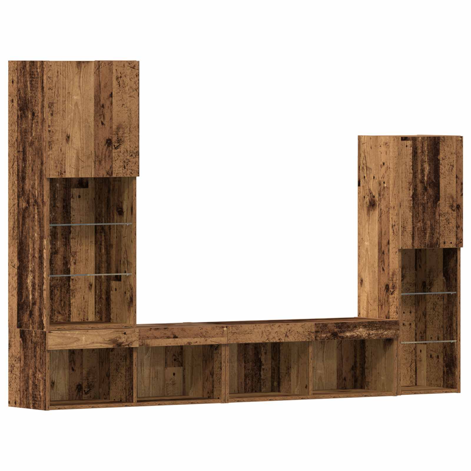 Meuble TV 4 pcs Bois ancien Bois d'ingénierie - XIOS