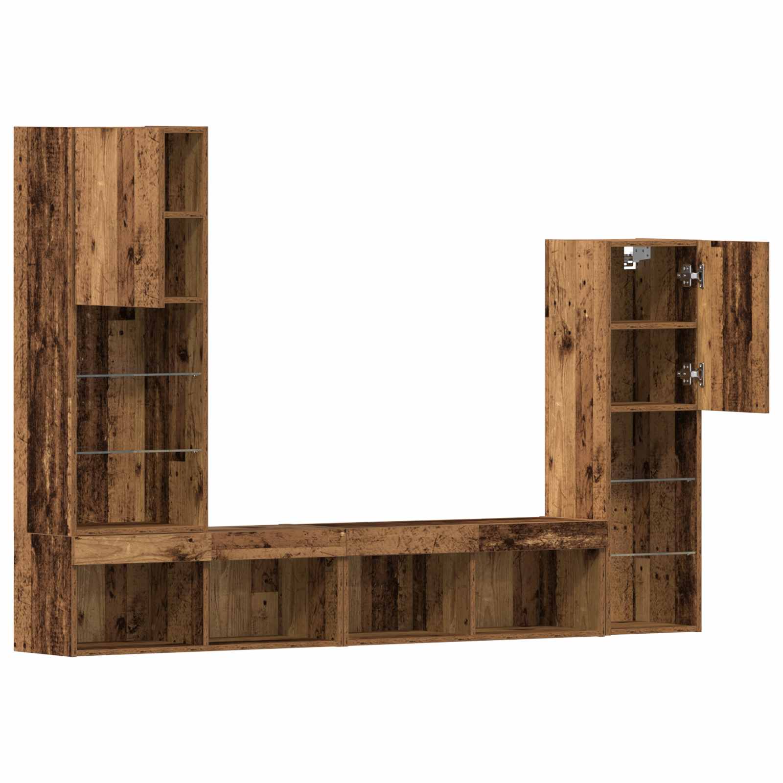 Meuble TV 4 pcs Bois ancien Bois d'ingénierie - XIOS