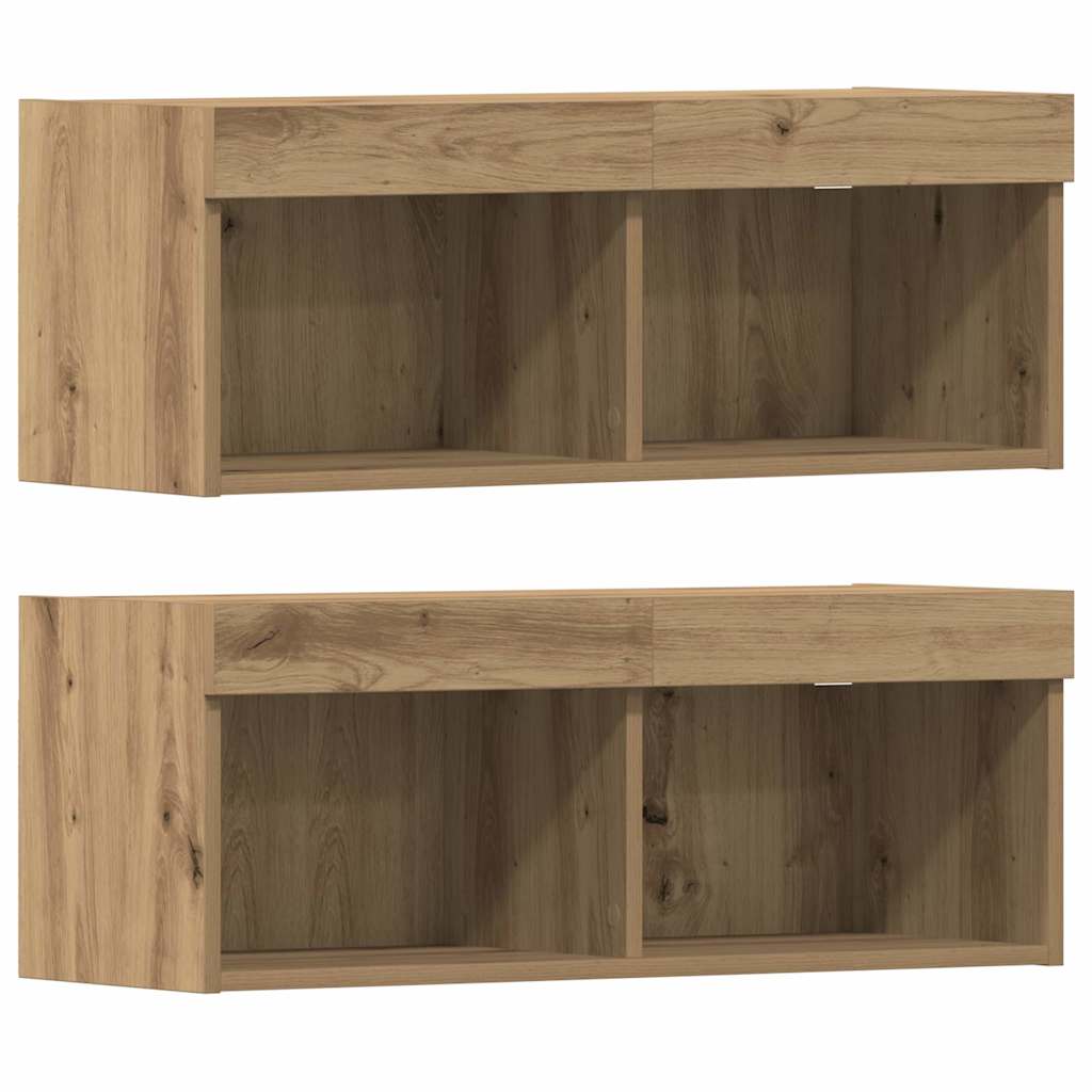 Meuble TV chêne artisanal 40.5 x 30 x 102 cm Bois d'ingénierie - XIOS