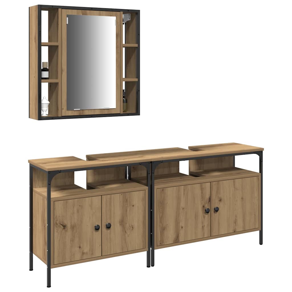 Meubles de salle de bain 3 pc Marron 80 x 30 x 60 cm - XIOS