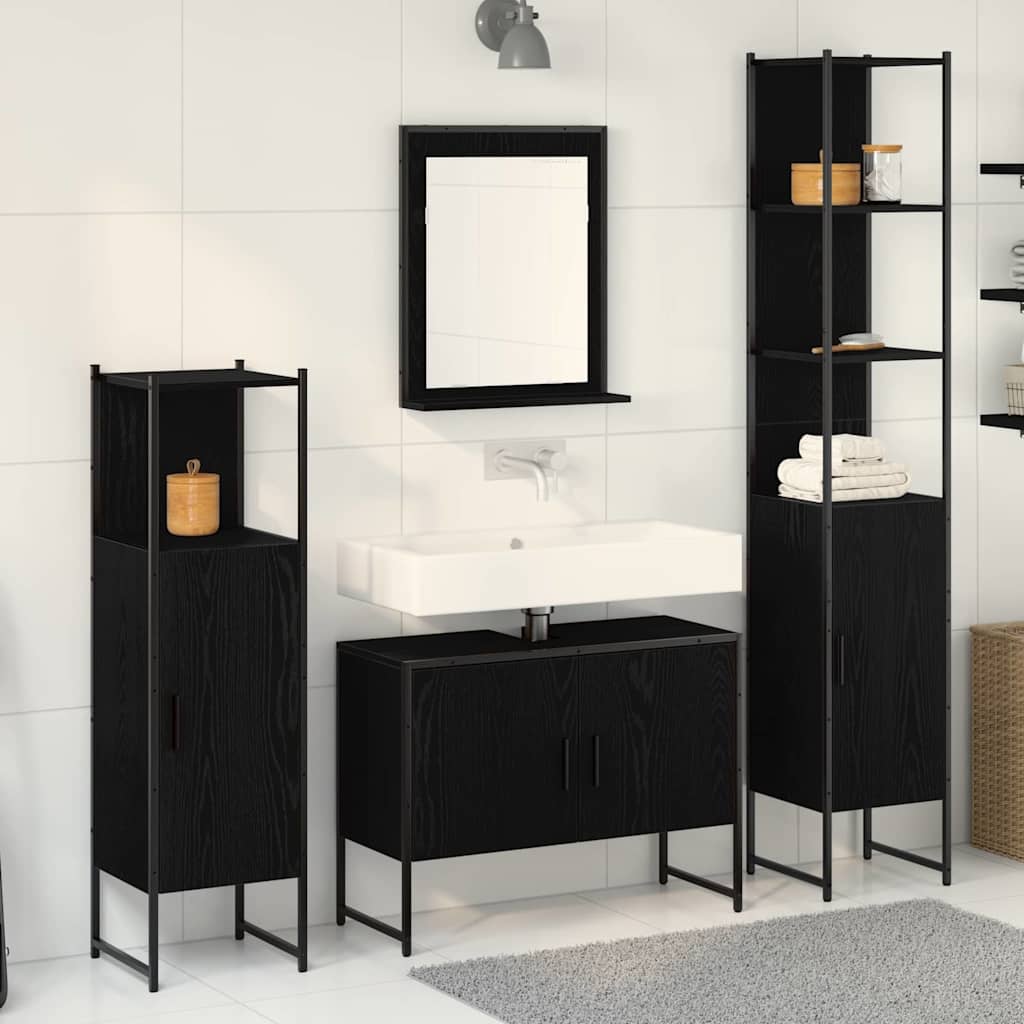 Ensemble de mobilier de salle de bain 4 pc Noir