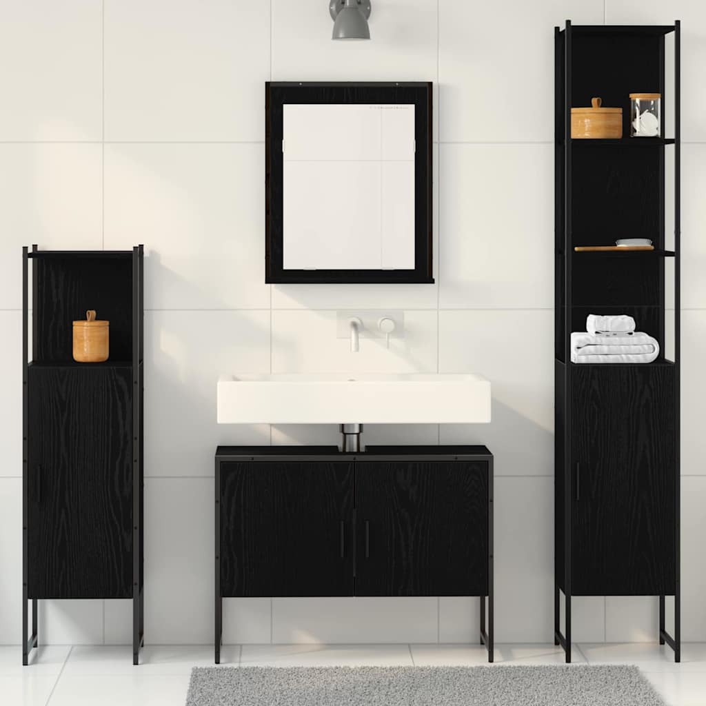 Ensemble de mobilier de salle de bain 4 pc Noir