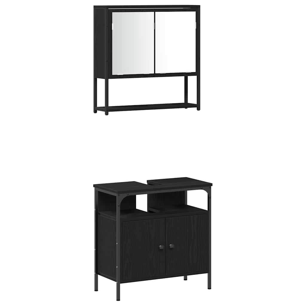 Ensemble de mobilier de salle de bain 4 pc Chêne noir