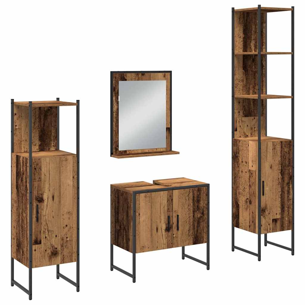 Ensemble de mobilier de salle de bain 4 pc Marron