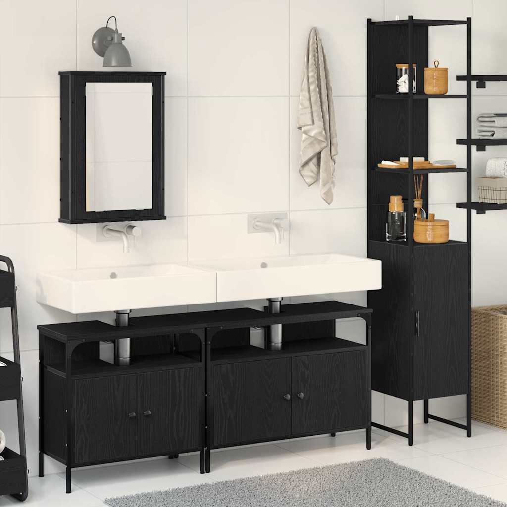 Ensemble de mobilier de salle de bain 4 pc Chêne noir