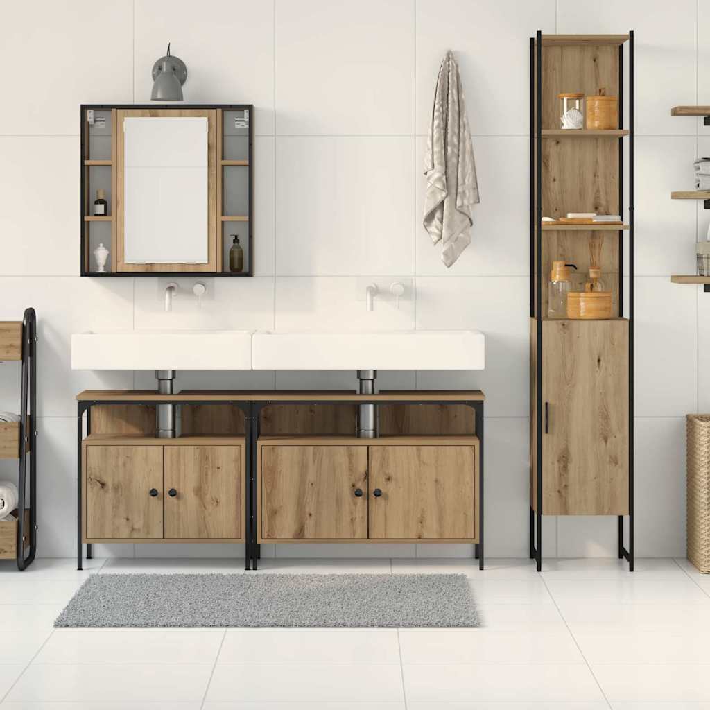 Ensemble de mobilier de salle de bain 4 pc Chêne artisanal