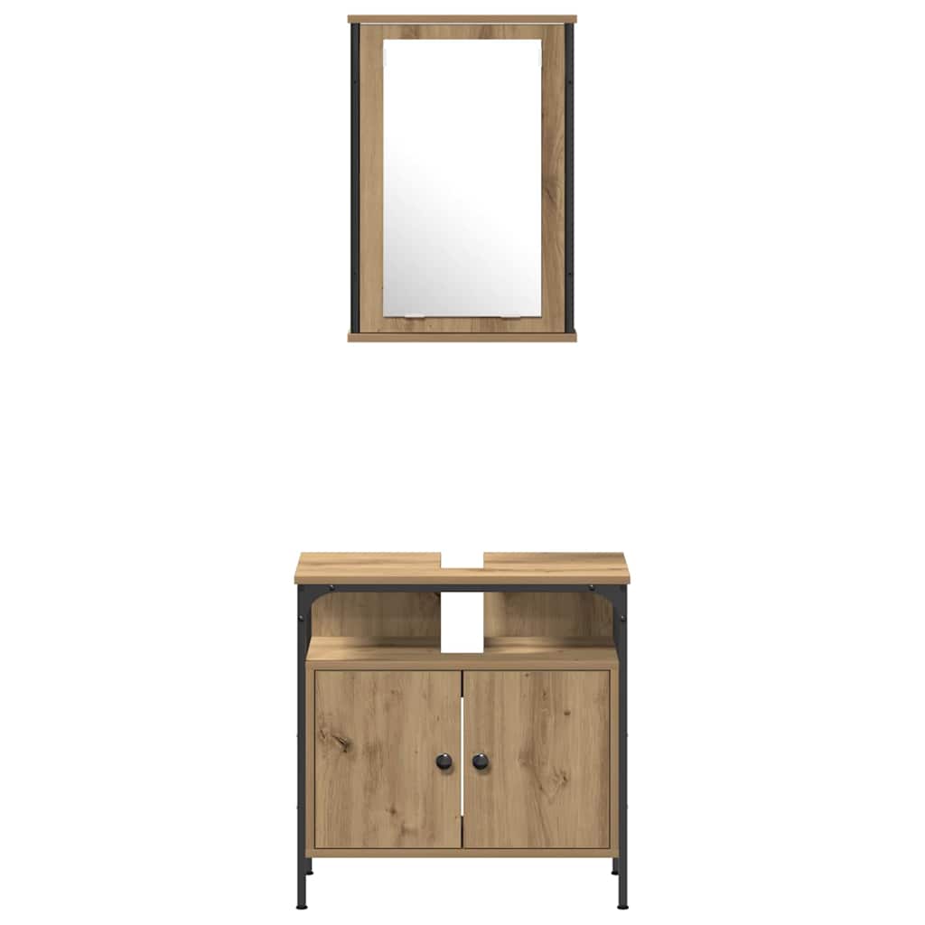 Ensemble de mobilier de salle de bain 4 pc Chêne artisanal