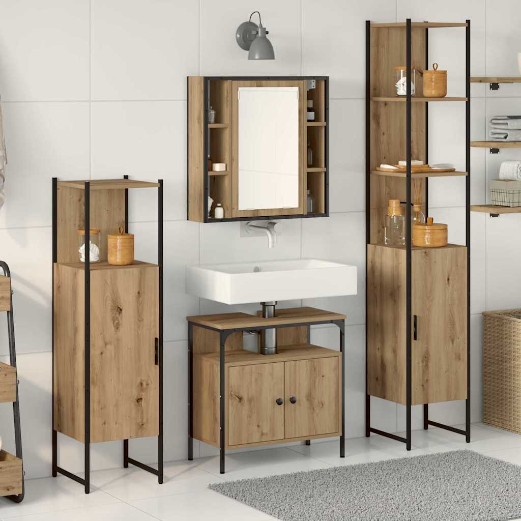 Ensemble de mobilier de salle de bain 4 pc Chêne artisanal
