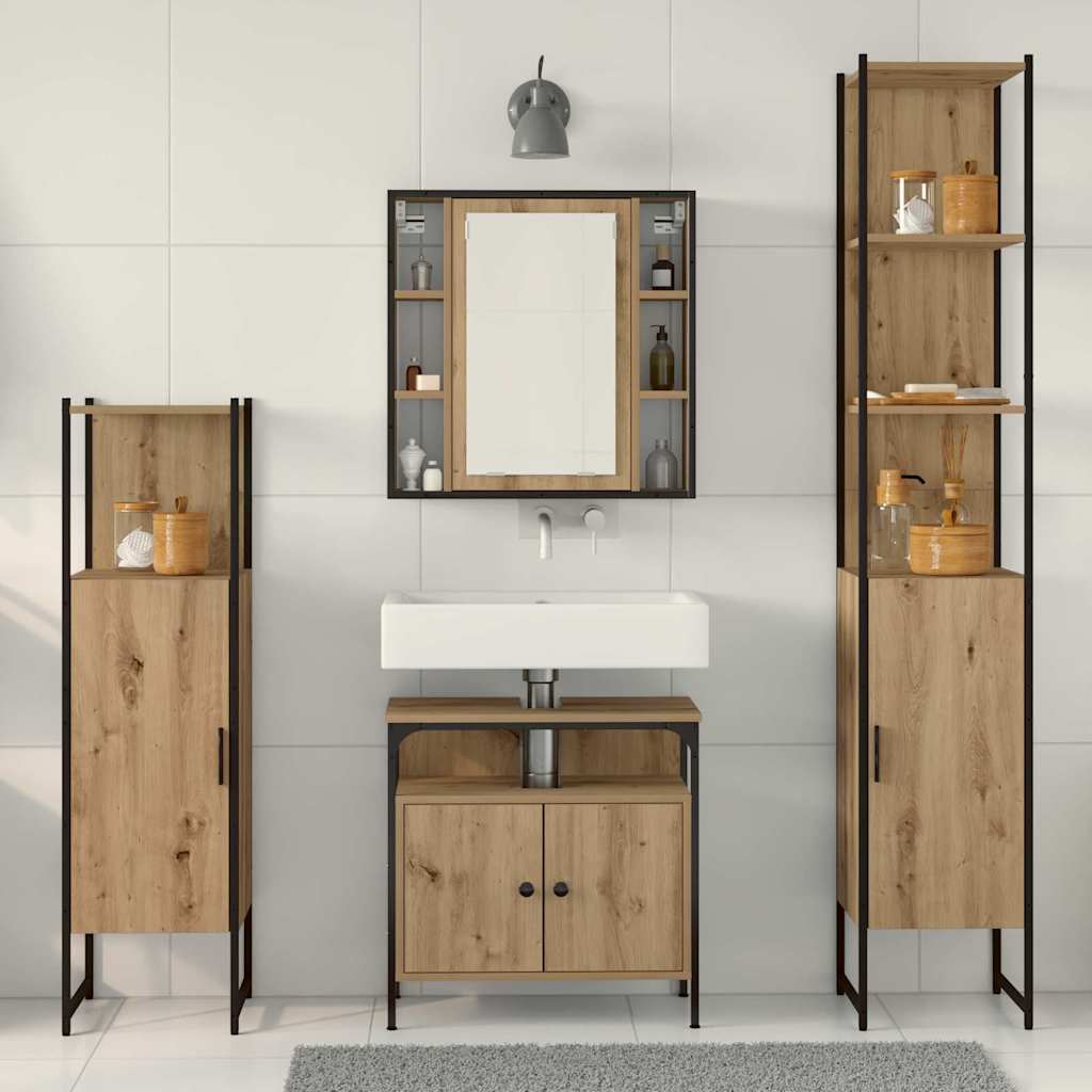 Ensemble de mobilier de salle de bain 4 pc Chêne artisanal