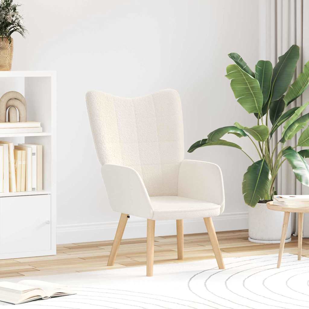 Fauteuil relaxant Crème 62 x 67 x 95.5 cm tissu - XIOS