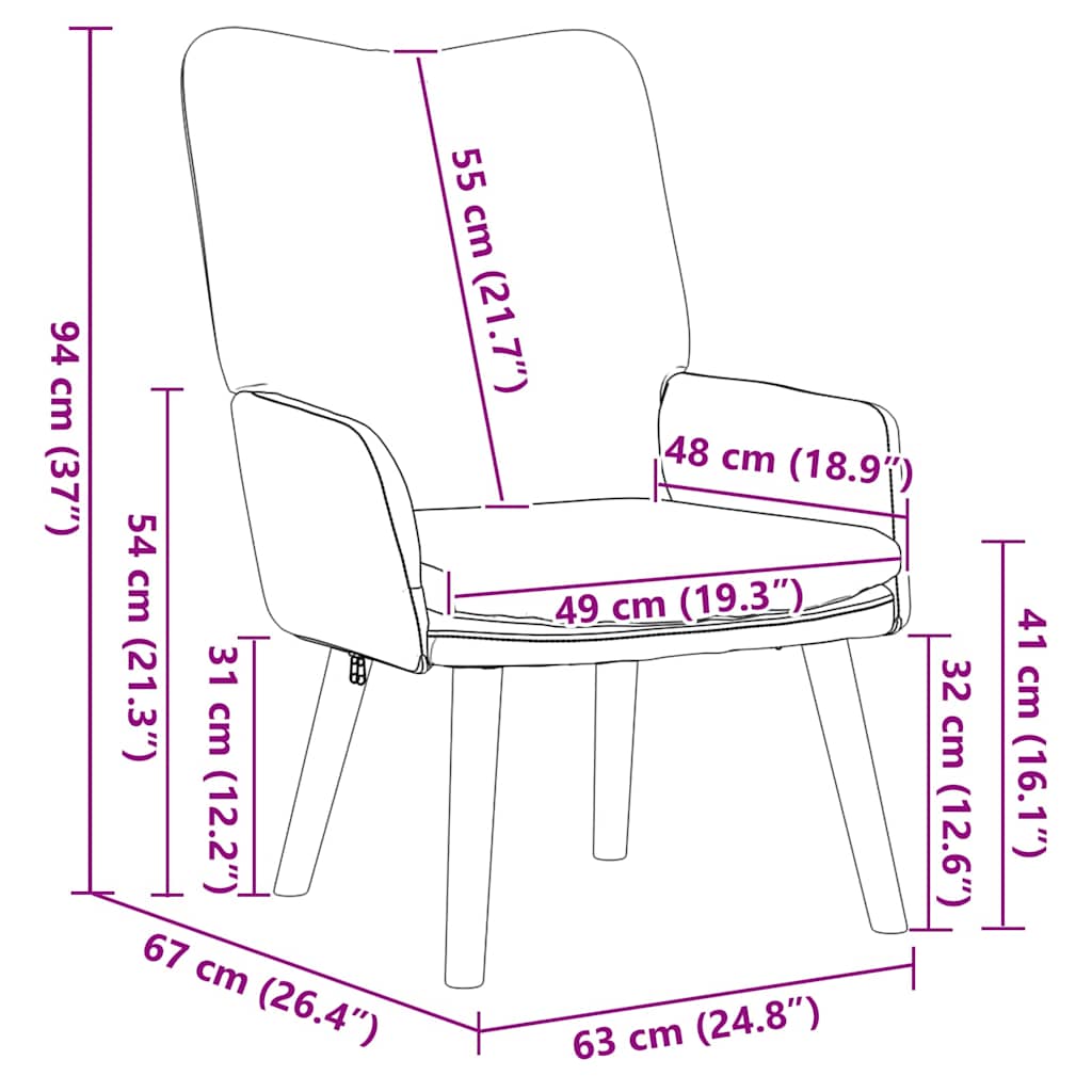 Fauteuil relaxant Vert jungle 63 x 67 x 94 cm tissu - XIOS