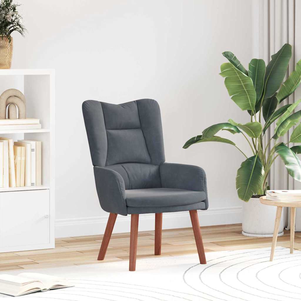 Fauteuil relaxant Gris foncé 63 x 67 x 94 cm Velours - XIOS