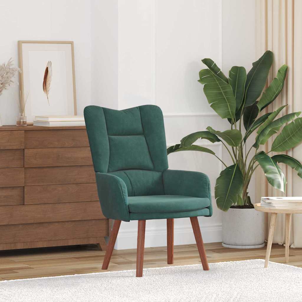 Fauteuil relaxant Vert foncé 63 x 67 x 94 cm Velours - XIOS