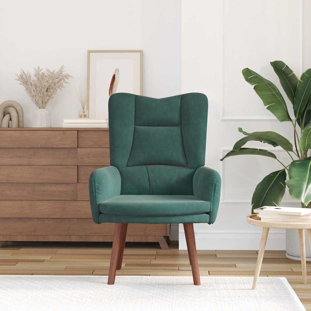 Fauteuil relaxant Vert foncé 63 x 67 x 94 cm Velours - XIOS