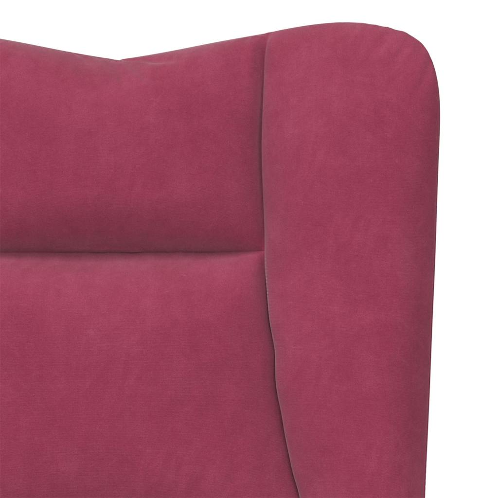 Fauteuil relaxant Rouge bordeaux 63 x 67 x 94 cm Velours - XIOS