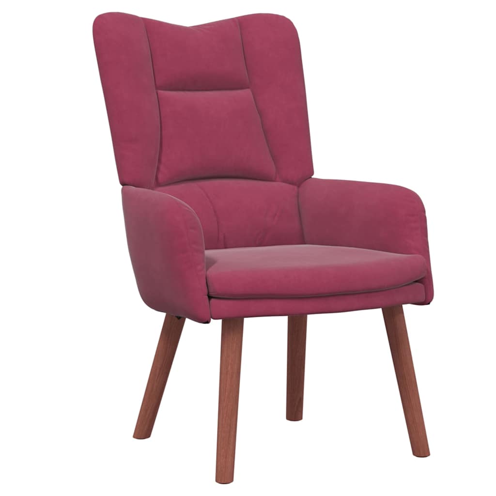 Fauteuil relaxant Rouge bordeaux 63 x 67 x 94 cm Velours - XIOS
