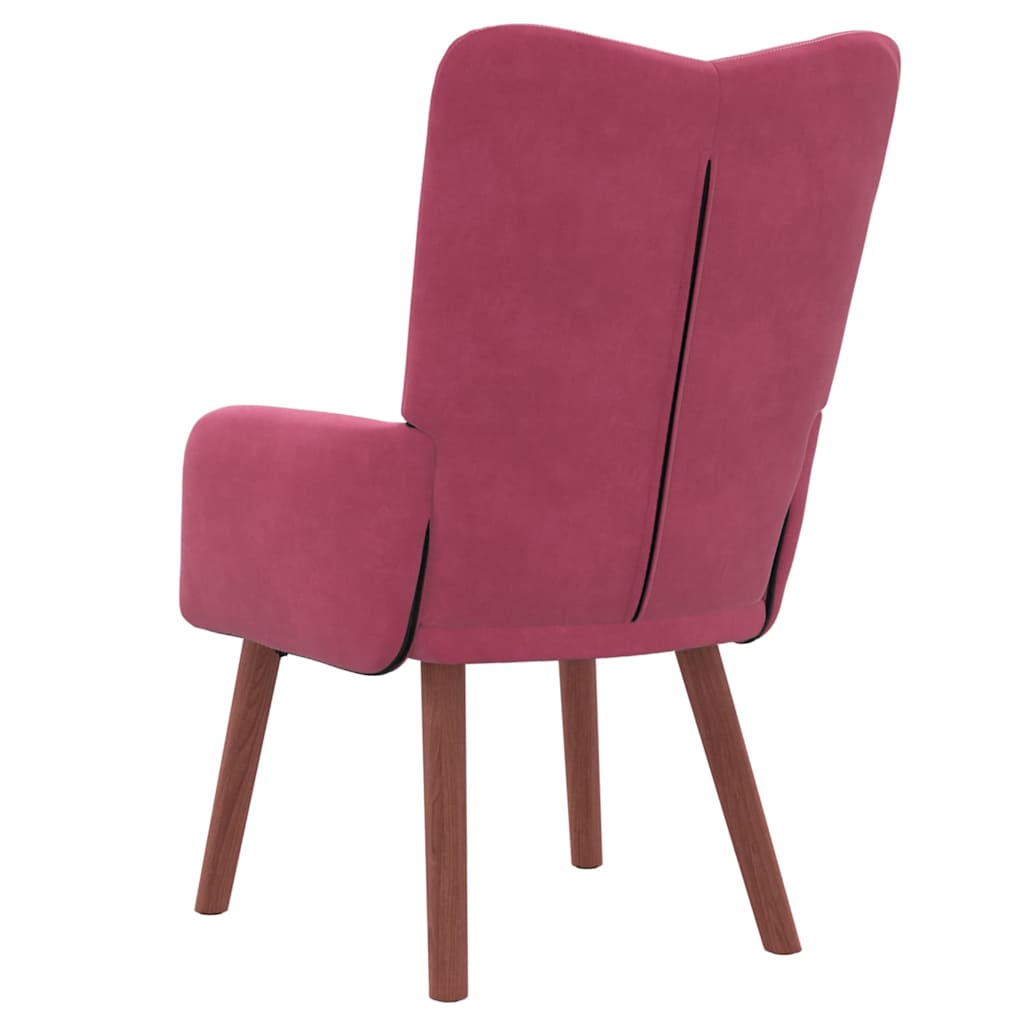 Fauteuil relaxant Rouge bordeaux 63 x 67 x 94 cm Velours - XIOS