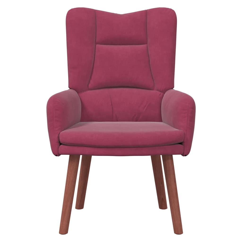 Fauteuil relaxant Rouge bordeaux 63 x 67 x 94 cm Velours - XIOS