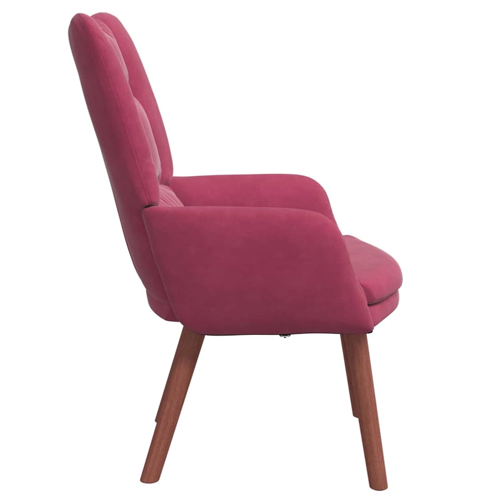 Fauteuil relaxant Rouge bordeaux 63 x 67 x 94 cm Velours - XIOS