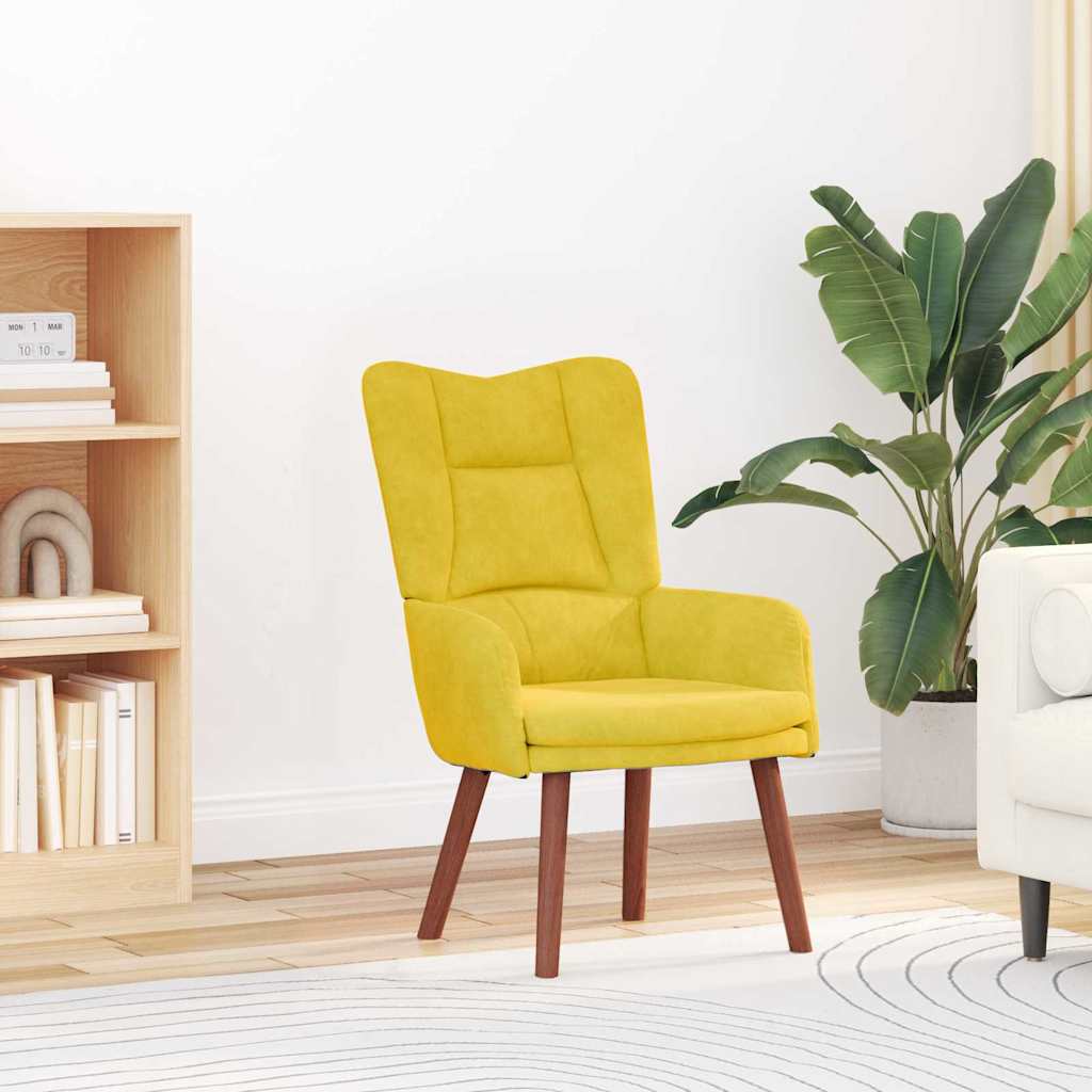 Fauteuil relaxant Jaune 63 x 67 x 94 cm Velours - XIOS