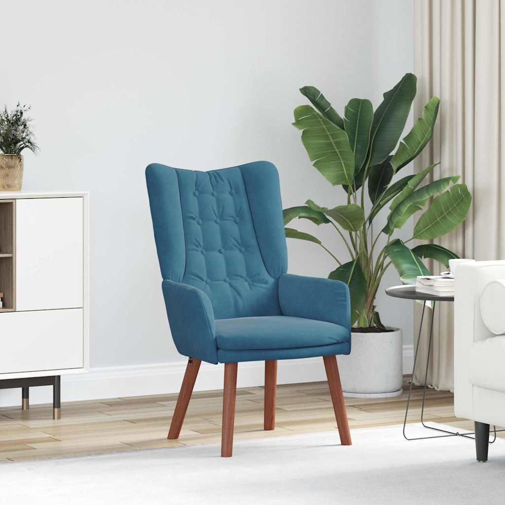 Fauteuil relaxant Bleu 63 x 67 x 94 cm Velours - XIOS