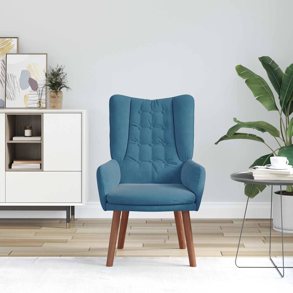 Fauteuil relaxant Bleu 63 x 67 x 94 cm Velours - XIOS
