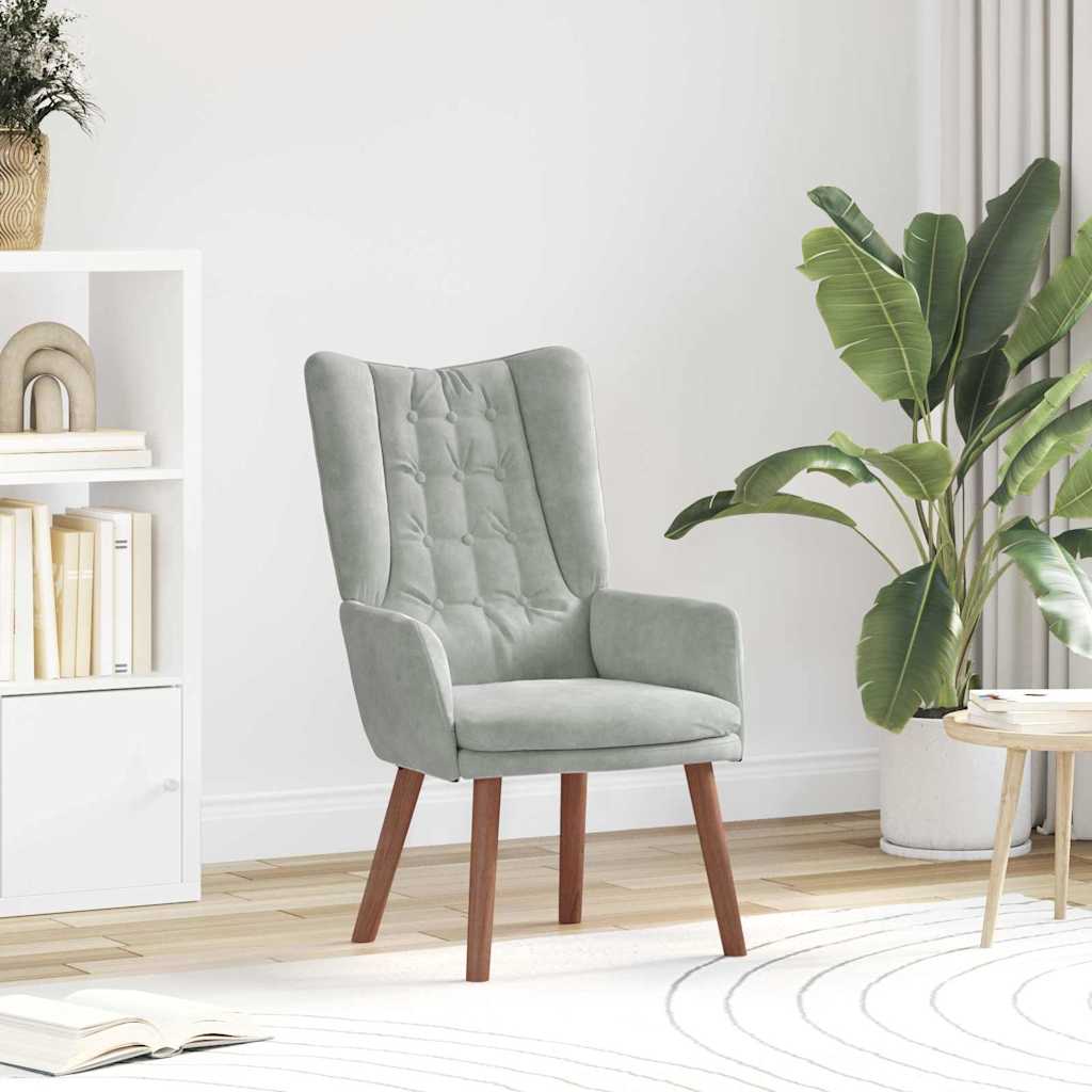 Fauteuil relaxant Gris clair 63 x 67 x 94 cm Velours - XIOS