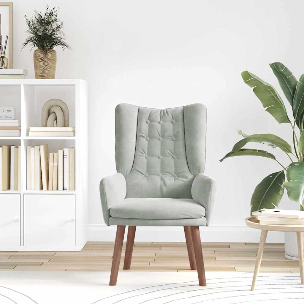 Fauteuil relaxant Gris clair 63 x 67 x 94 cm Velours - XIOS