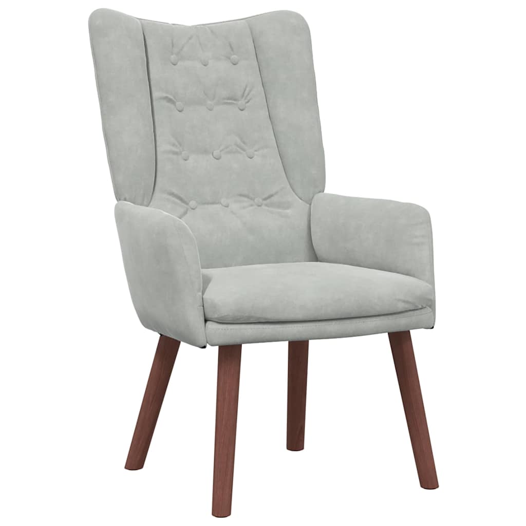 Fauteuil relaxant Gris clair 63 x 67 x 94 cm Velours - XIOS