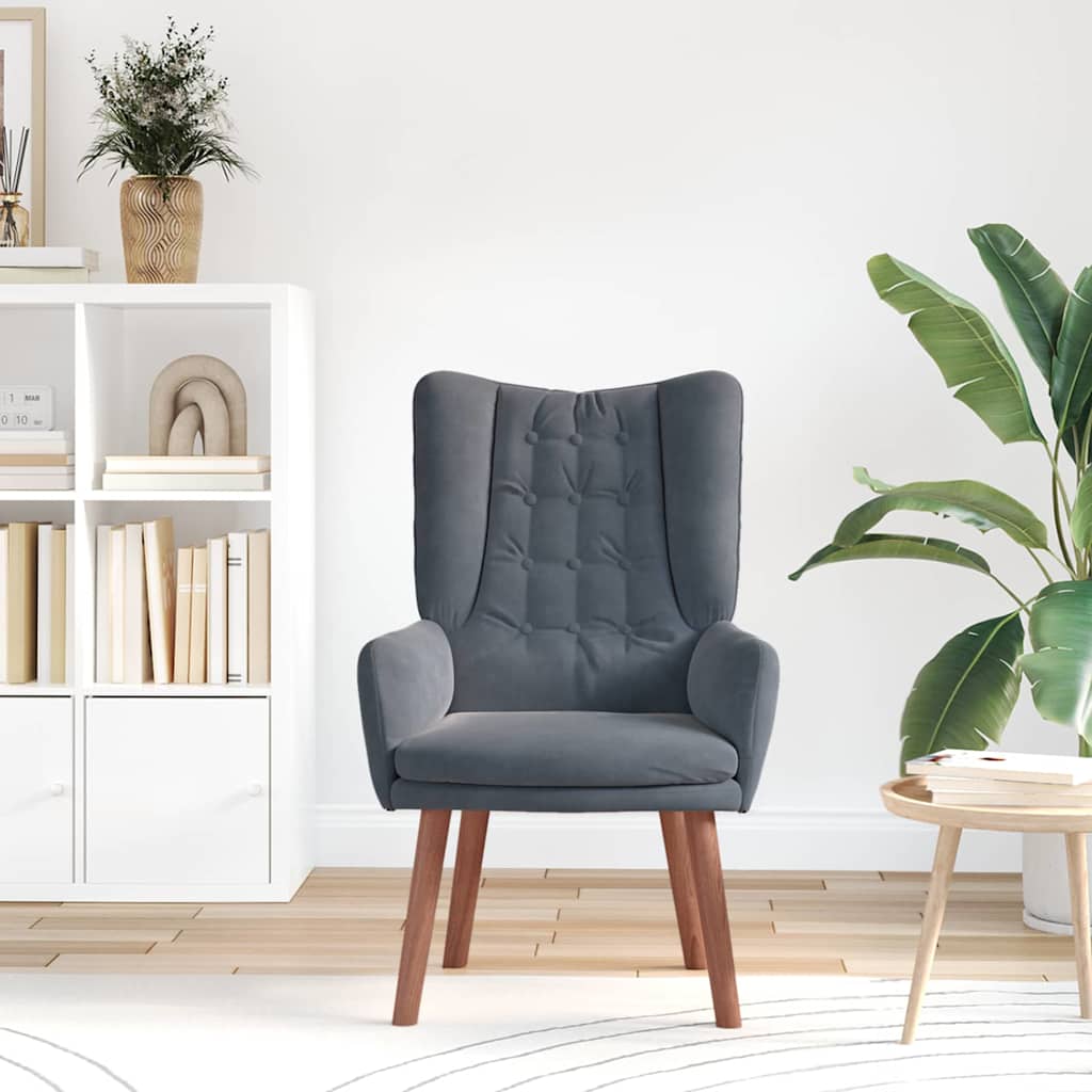 Fauteuil relaxant Gris foncé 63 x 67 x 94 cm Velours - XIOS
