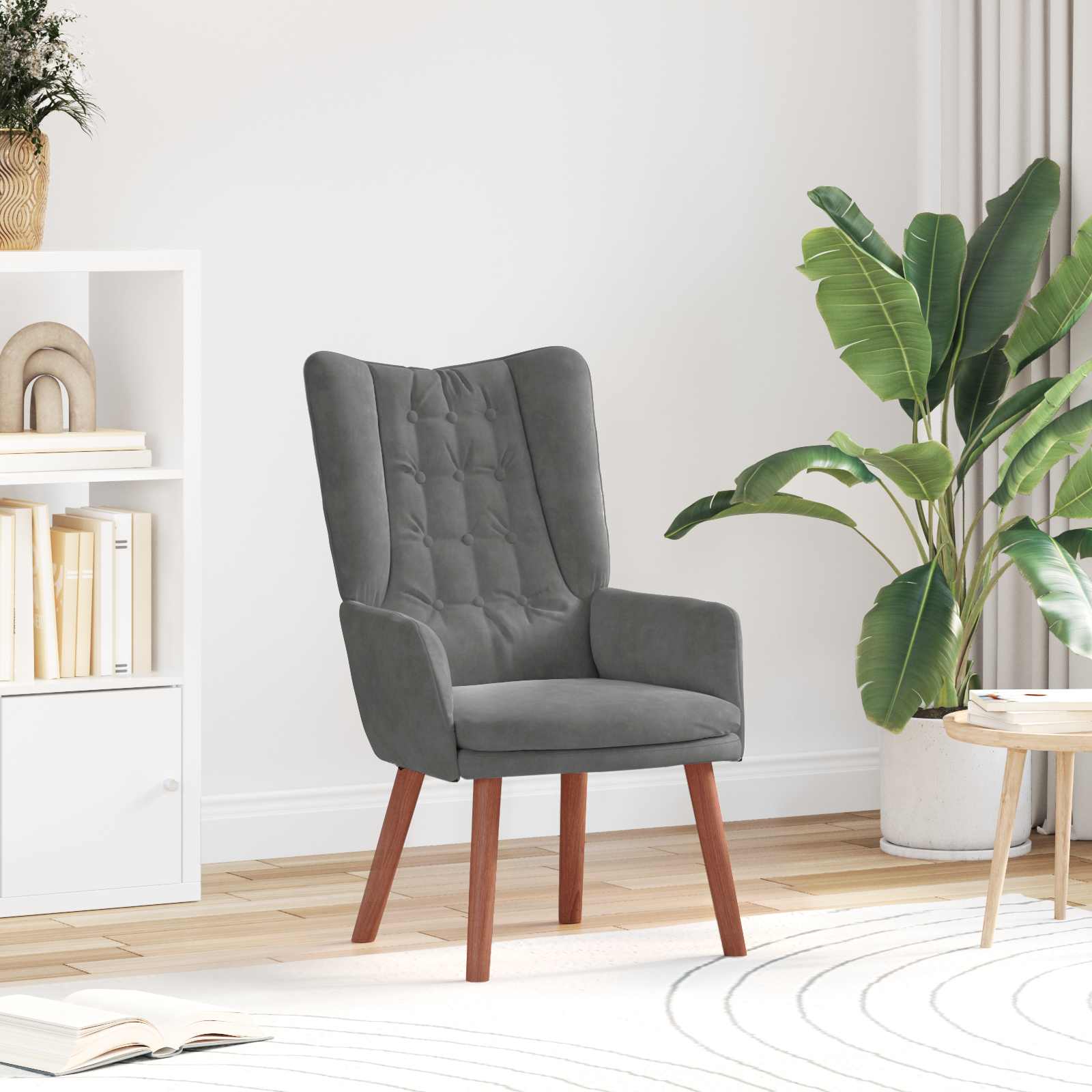 fauteuil Gris foncé 63 x 67 x 94 cm Velours - XIOS