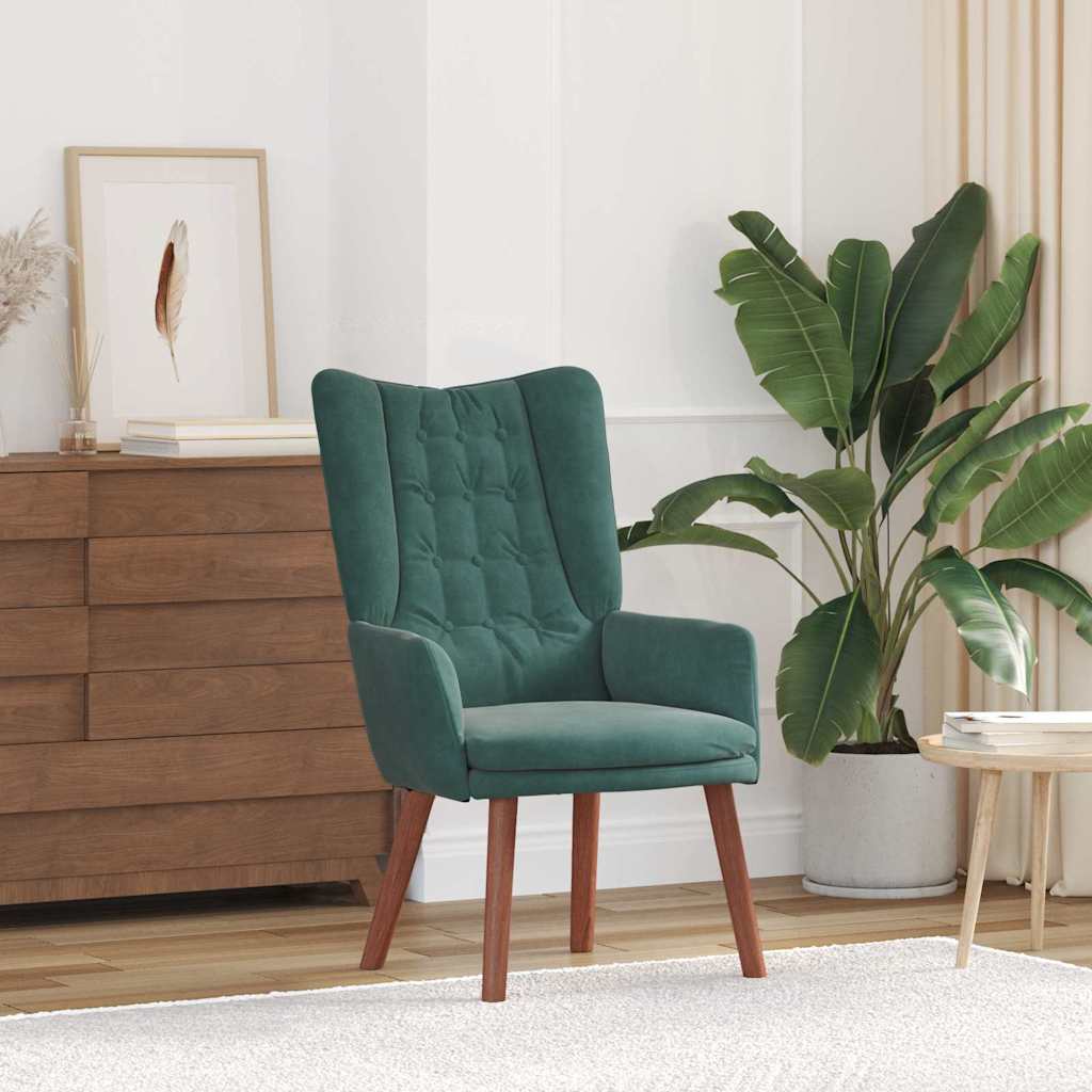 Fauteuil relaxant Vert foncé 63 x 67 x 94 cm Velours - XIOS