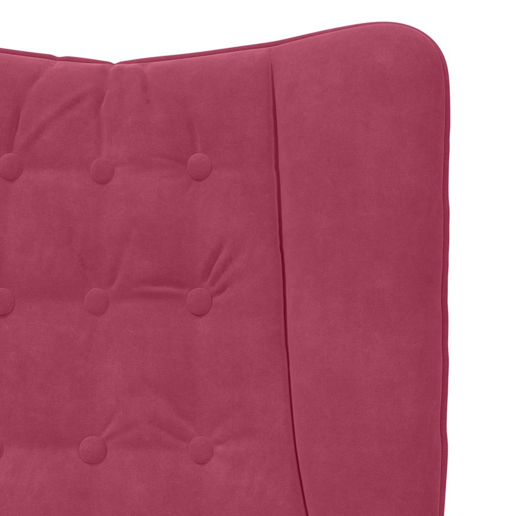 Fauteuil relaxant Rouge bordeaux 63 x 67 x 94 cm Velours - XIOS