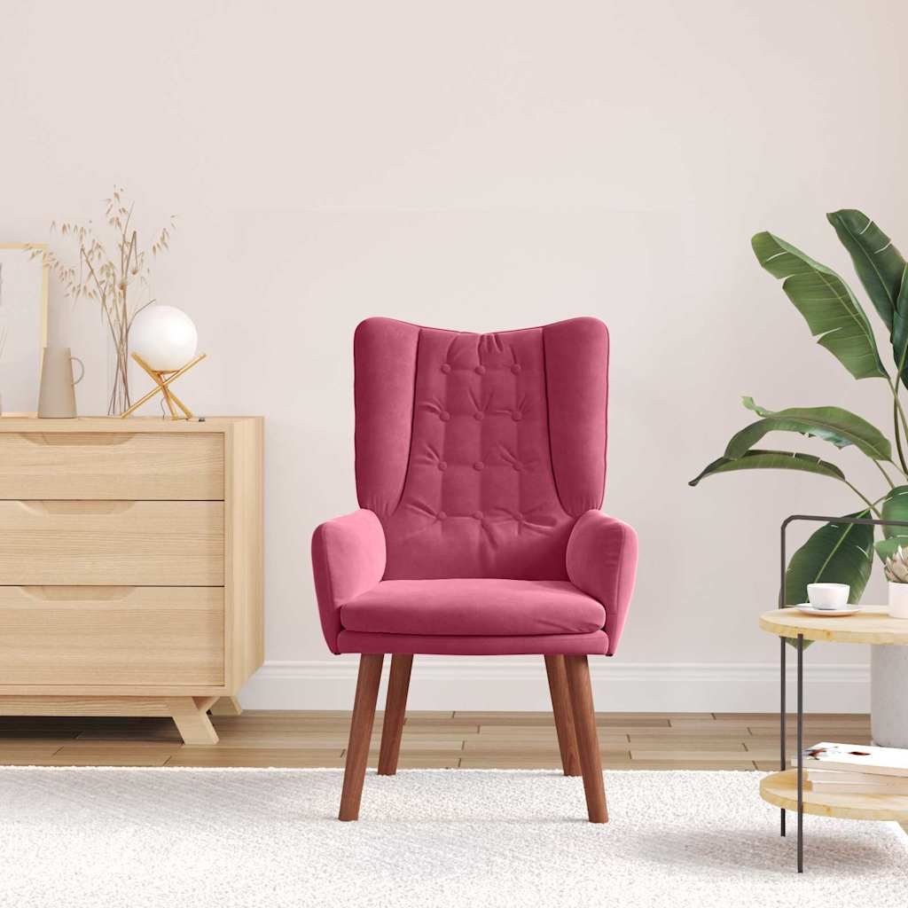 Fauteuil relaxant Rouge bordeaux 63 x 67 x 94 cm Velours - XIOS