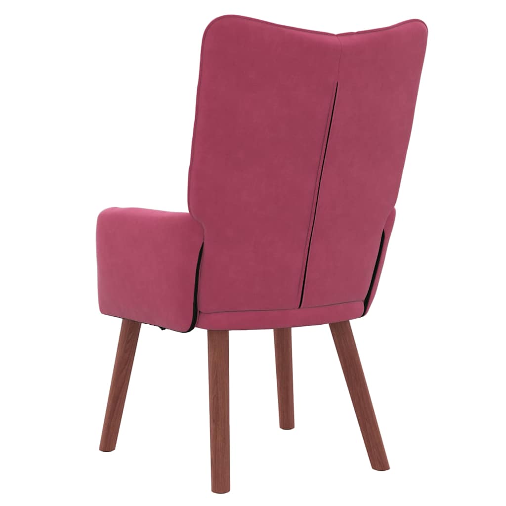 Fauteuil relaxant Rouge bordeaux 63 x 67 x 94 cm Velours - XIOS