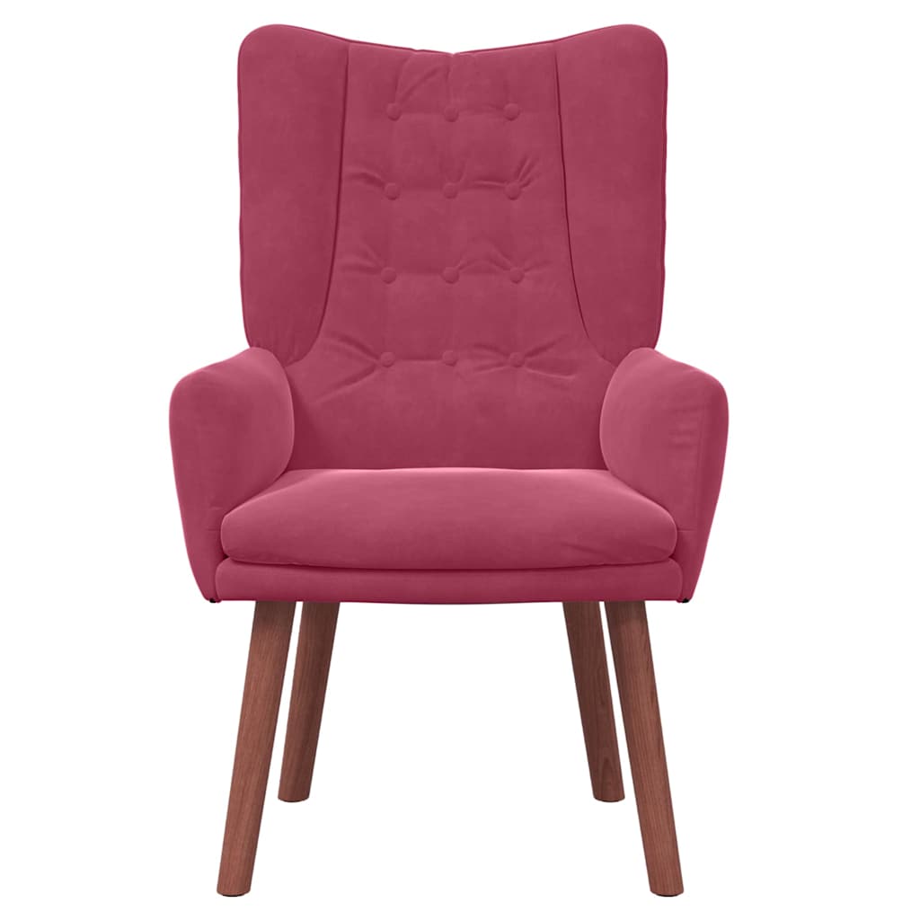 Fauteuil relaxant Rouge bordeaux 63 x 67 x 94 cm Velours - XIOS
