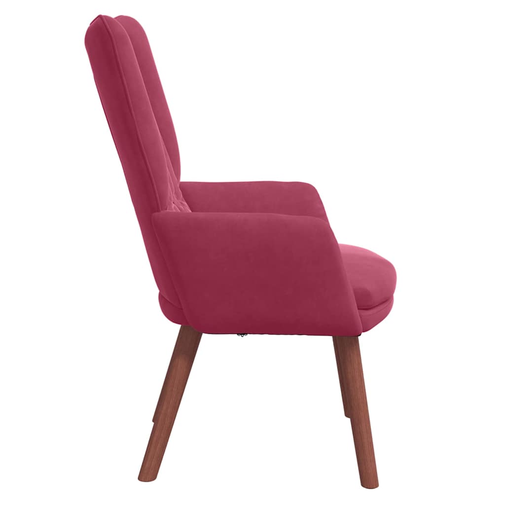 Fauteuil relaxant Rouge bordeaux 63 x 67 x 94 cm Velours - XIOS
