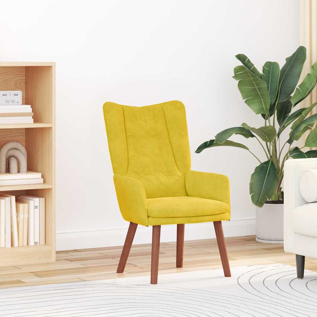 Fauteuil relaxant Jaune 63 x 67 x 94 cm Velours - XIOS