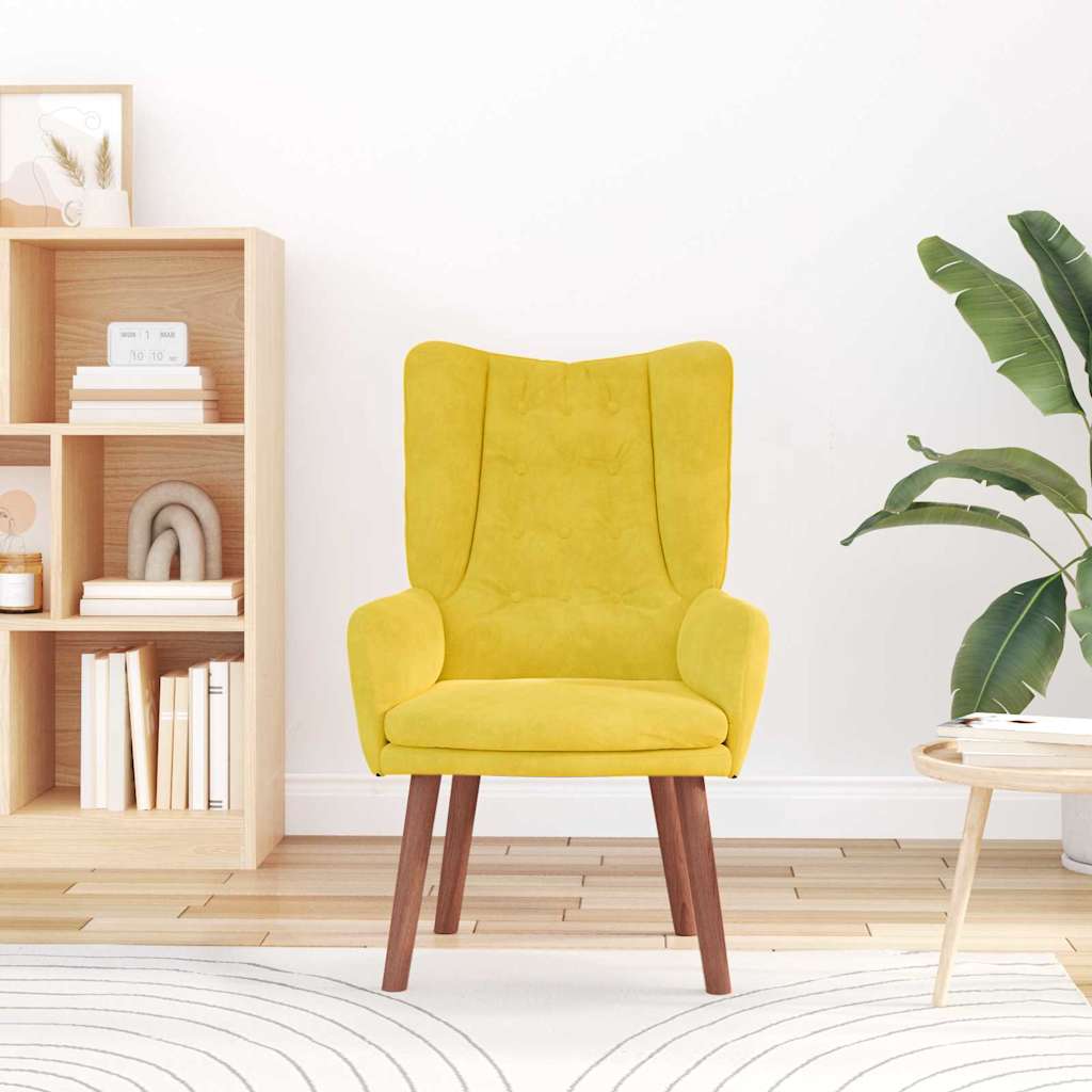 Fauteuil relaxant Jaune 63 x 67 x 94 cm Velours - XIOS