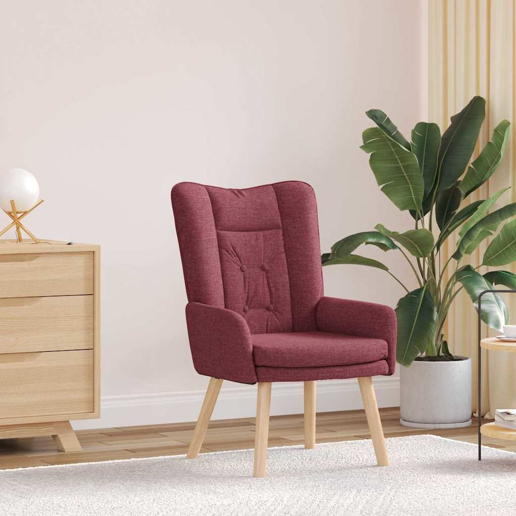 Fauteuil relaxant Rouge bordeaux 63 x 67 x 94 cm tissu - XIOS