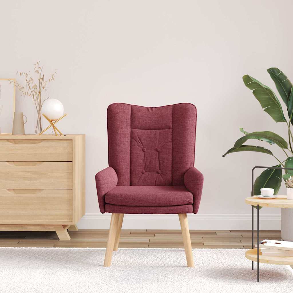 Fauteuil relaxant Rouge bordeaux 63 x 67 x 94 cm tissu - XIOS